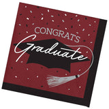 Creative Converting School Spirit Burgundy Graduation Beverage Napkins – 108ct