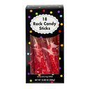 8" Bright Caribbean Blue Rock Candy Sticks – 10.8 oz, 18-Pack