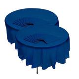 12-Pack Navy Blue 82'' Round Disposable Plastic Tablecloths – Banquet Style