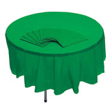 82" Bulk Pack of 12 Green Banquet-Style Disposable Round Plastic Tablecloths