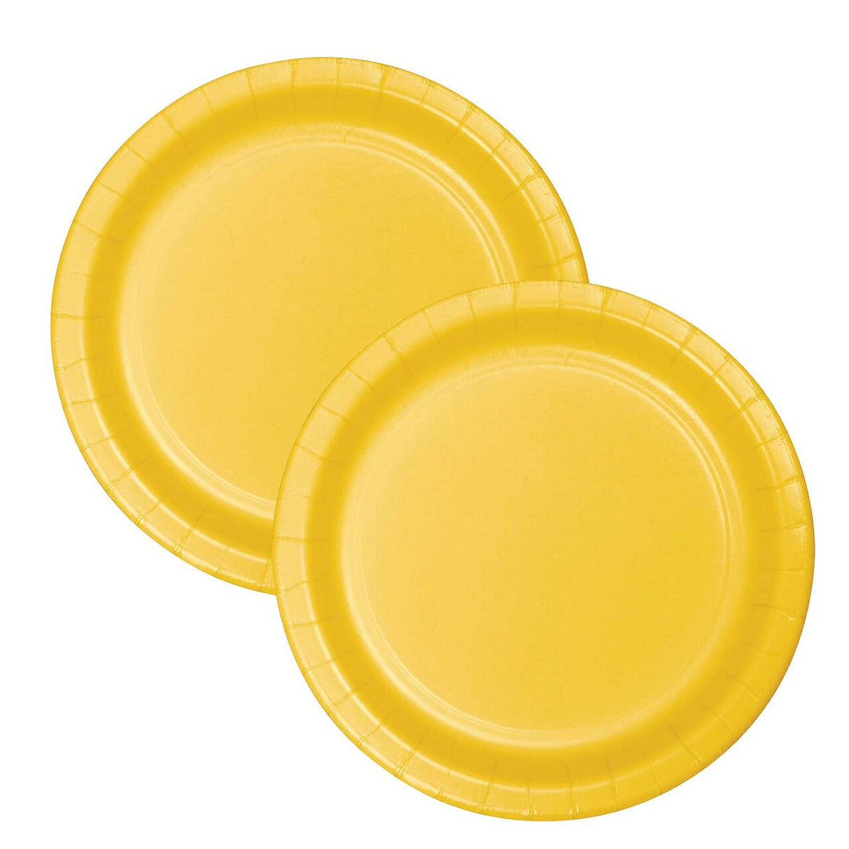 9" School Bus Yellow Round Paper Dinner Plates – 24 Count