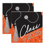 Class of 2025 Orange Graduation Beverage Napkins – 108 Count | School Spirit Collection