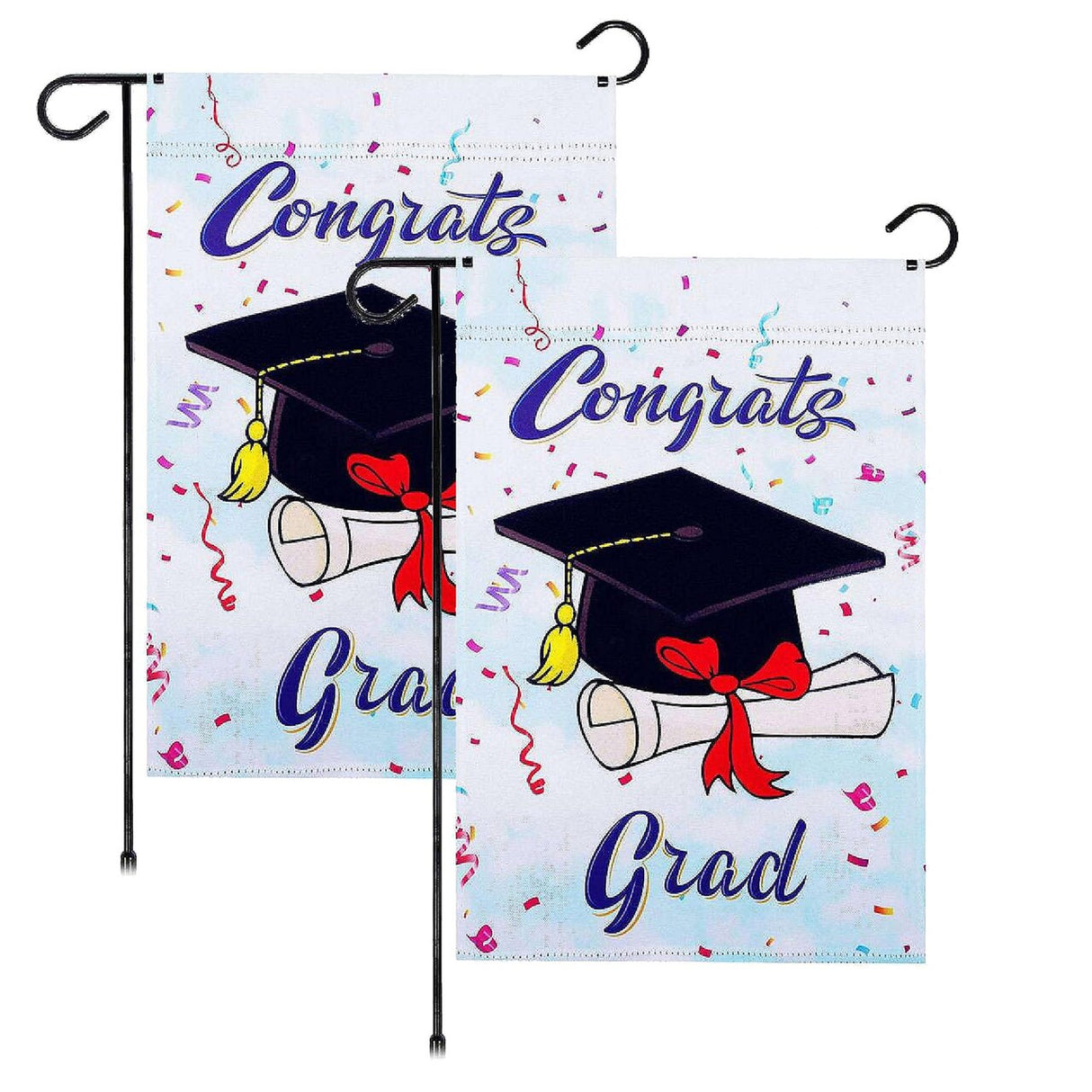G128 Happy Graduation Garden Flag – 12" x 18", Double-Sided