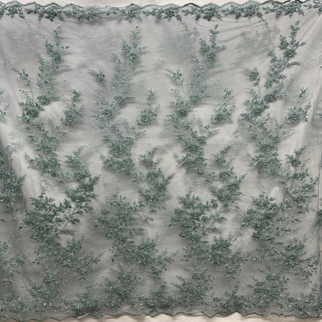 Beaded Floral Lace Mesh
