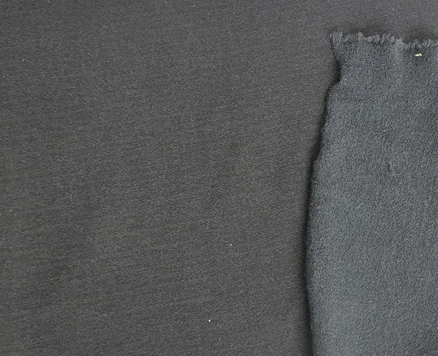 French Terry Knit Black Cotton Tencel Spandex