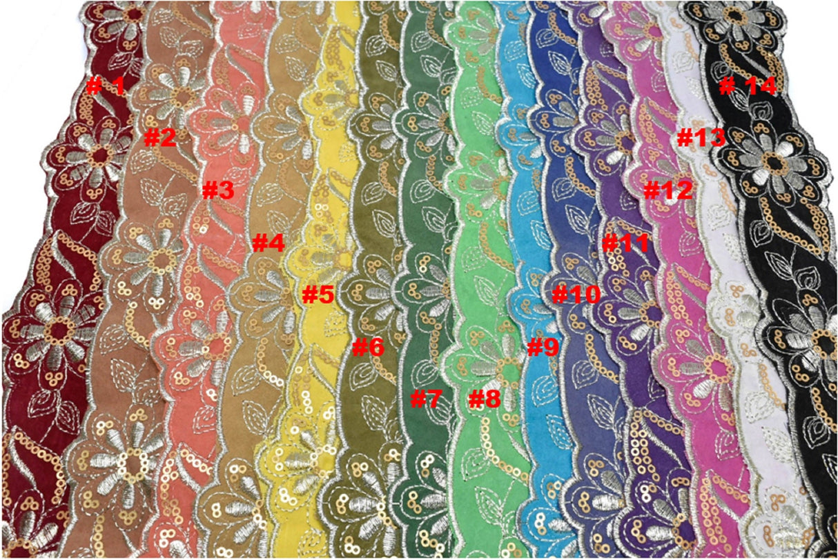 Jacquard Ribbon Floral Sequins 2.13in