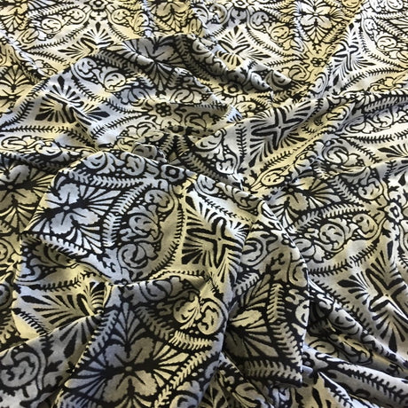 Burnout Stretch Velvet Fabric Lili Damask