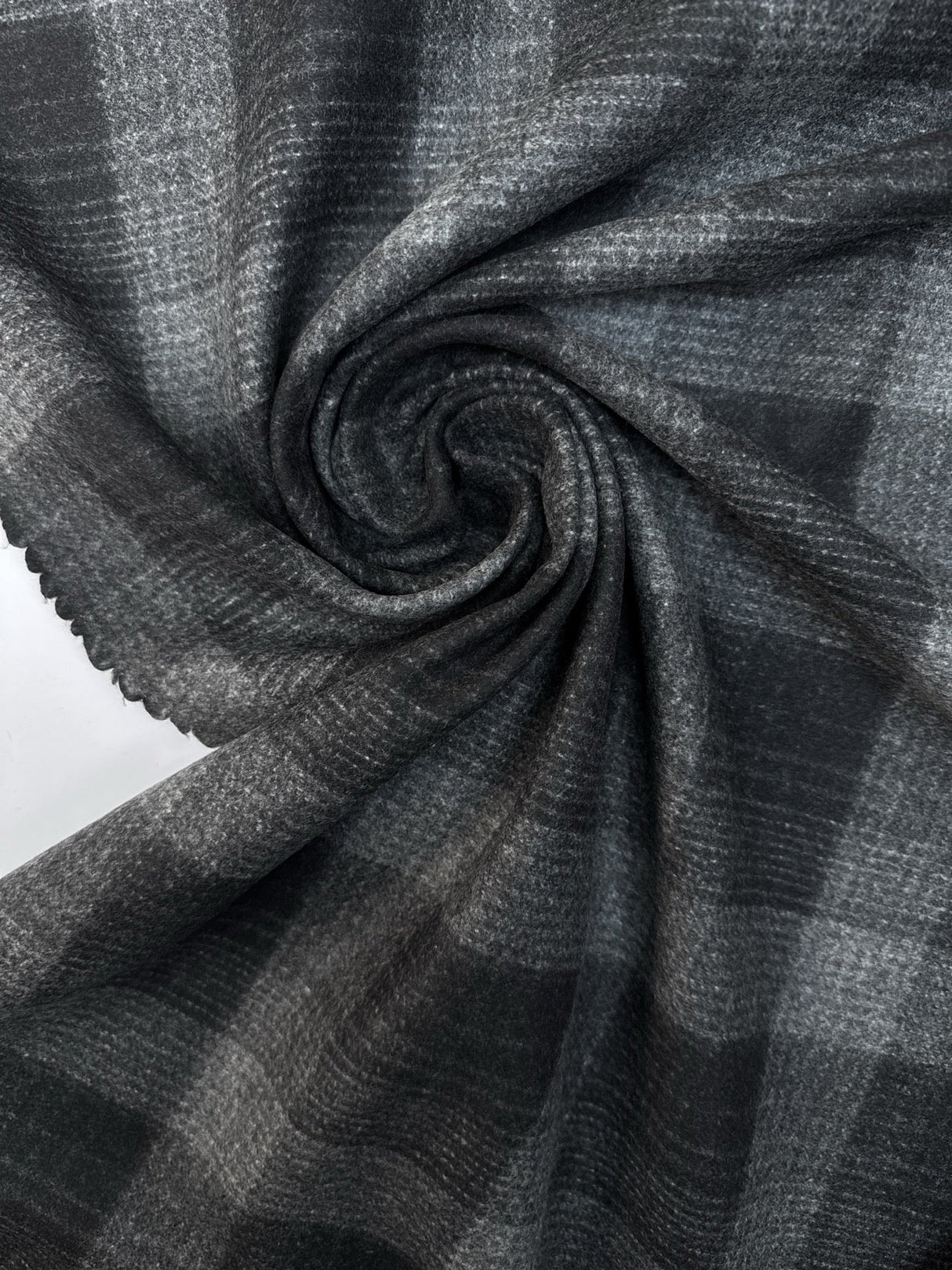 Wool Checked Melange Fabric
