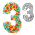 Foil Balloon Mosaic Number 3 Silver