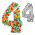 Foil Balloon Mosaic Number 4 Silver