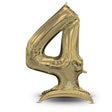 Foil Balloon Stand-Up Number 4 White Gold