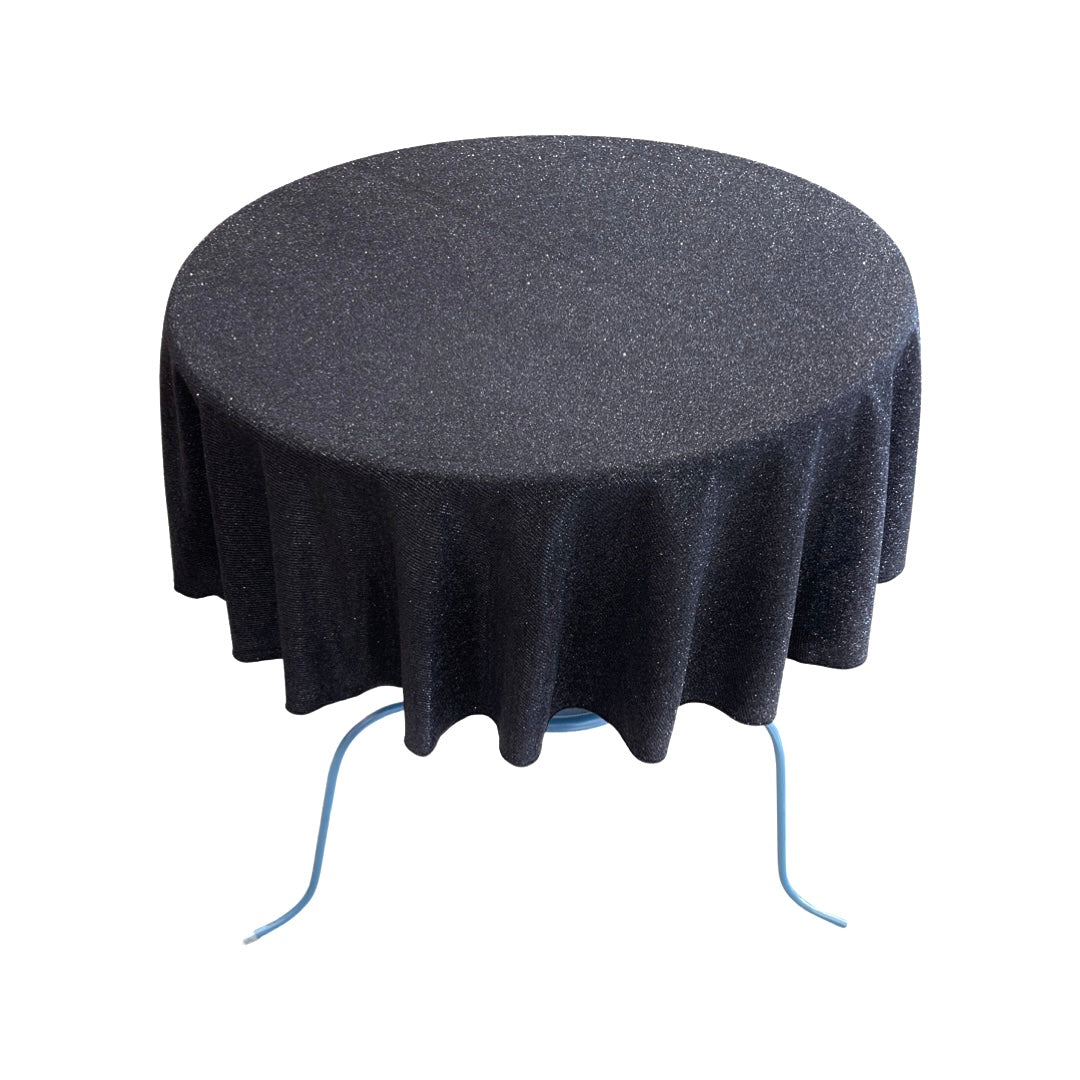 Glitter Shimmer Fabric Tablecloth - Full Covered, 54" Round, Multiple Colors (1 Piece)