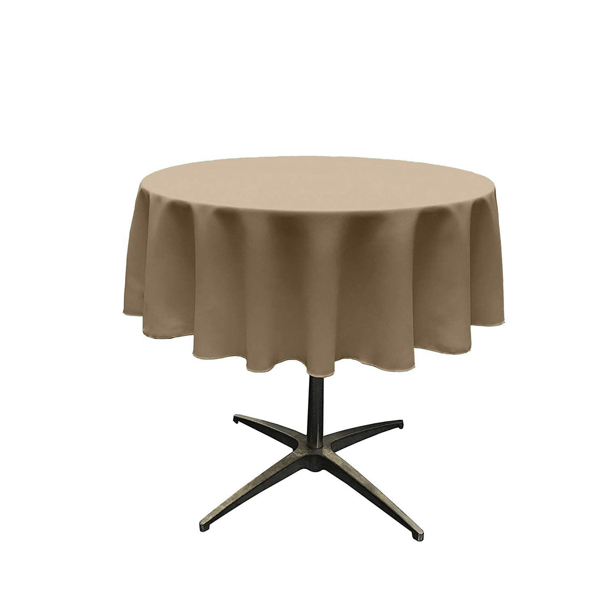 54" Round Poly Poplin Seamless Tablecloth Polyester Fabric - Round, Seamless, 54" Width (1 Piece)