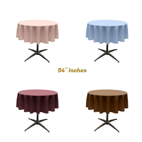 54" Round Poly Poplin Seamless Tablecloth Polyester Fabric - Round, Seamless, 54" Width (1 Piece)
