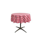 54" Round Tablecloth Polyester Fabric - Checkered Gingham Plaid, 54" Diameter (1 Piece)