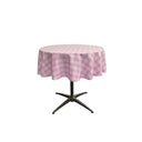 54" Round Tablecloth Polyester Fabric - Checkered Gingham Plaid, 54" Diameter (1 Piece)