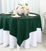 Premium Polyester Square Table Overlay 54x54 Hunter Green/Holly Green