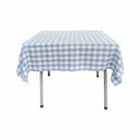 Polyester Gingham Plaid Fabric - White Checkered, 54" X 54" Square Tablecloth, 6" Drop (1 Tablecloth)