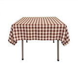 Polyester Gingham Plaid Fabric - White Checkered, 54" X 54" Square Tablecloth, 6" Drop (1 Tablecloth)