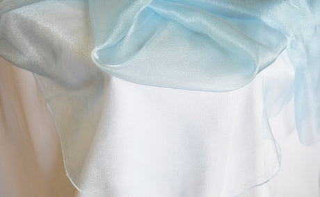 Organza Table Overlay 54x108 Rectangular Baby Blue
