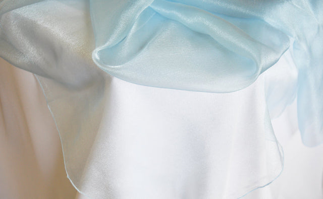 Organza Table Overlay 54x108 Rectangular Baby Blue