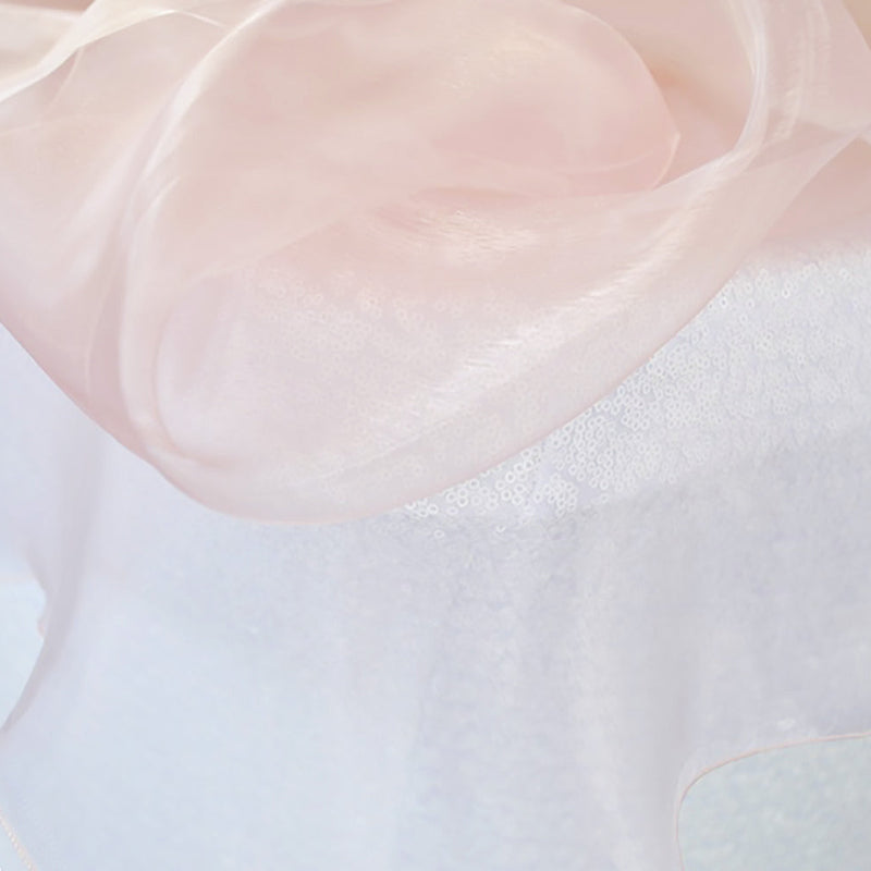 Organza Table Overlay 54x108 Rectangular Blush Pink