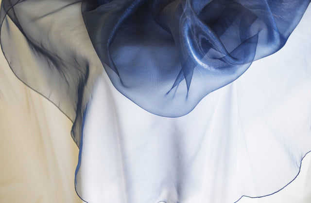 Organza Table Overlay 54x108 Rectangular Navy Blue