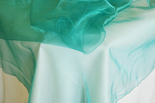 Rectangular Organza Table Overlay Sheer Elegant Linen