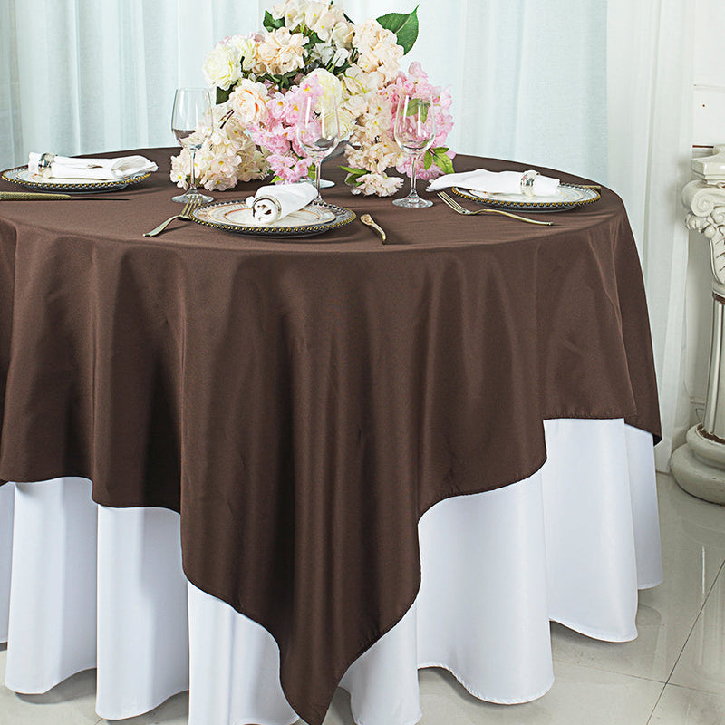 Square Polyester Table Overlay 54x54 Chocolate
