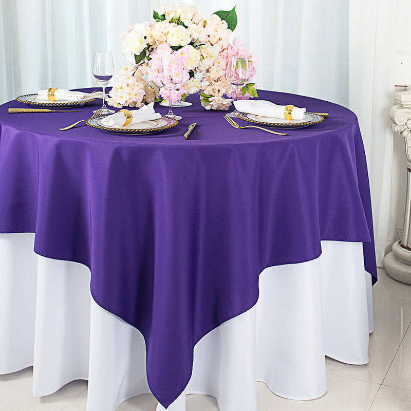 Square Polyester Table Overlay 54x54 Regency Purple
