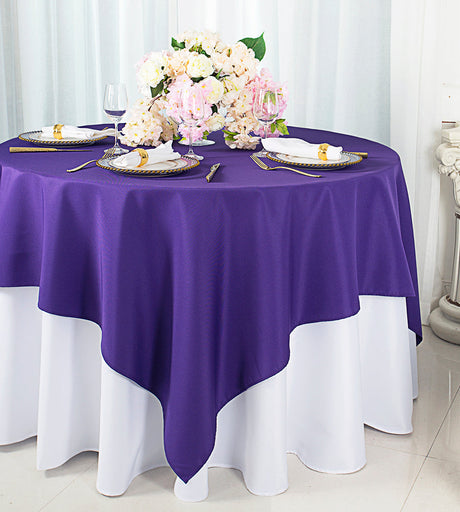 Square Polyester Table Overlay 54x54 Regency Purple