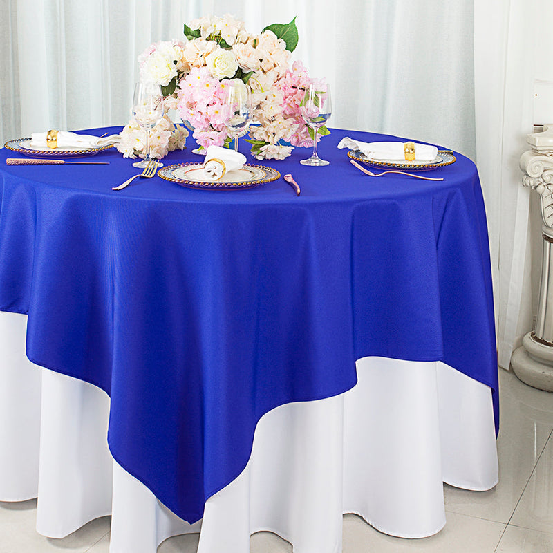 Square Polyester Table Overlay 54x54 Royal Blue