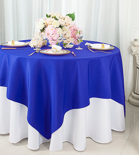 Square Polyester Table Overlay 54x54 Royal Blue
