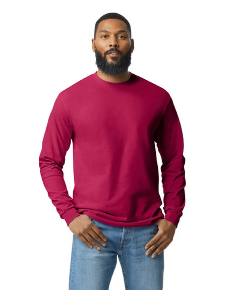 Gildan 5400 Long Sleeve Cotton Fabric - Cardinal Red, Classic Fit, Long Sleeve (1 Piece)