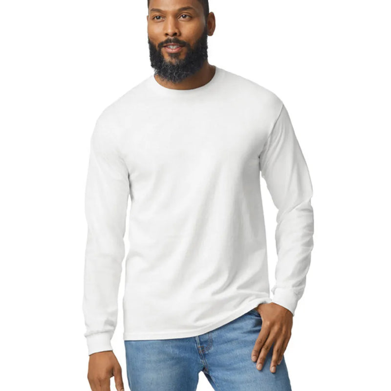 Gildan 5400 Long Sleeve Cotton Fabric - White, Long Sleeve, Classic Fit (1 Piece)