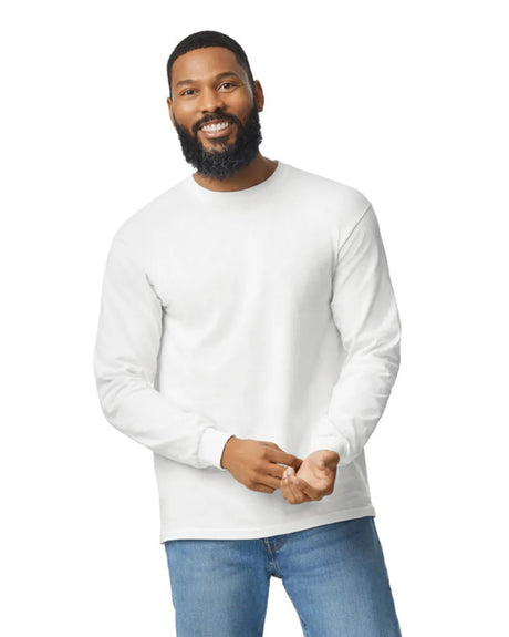 Gildan 5400 Long Sleeve Cotton Fabric - White, Long Sleeve, Classic Fit (1 Piece)