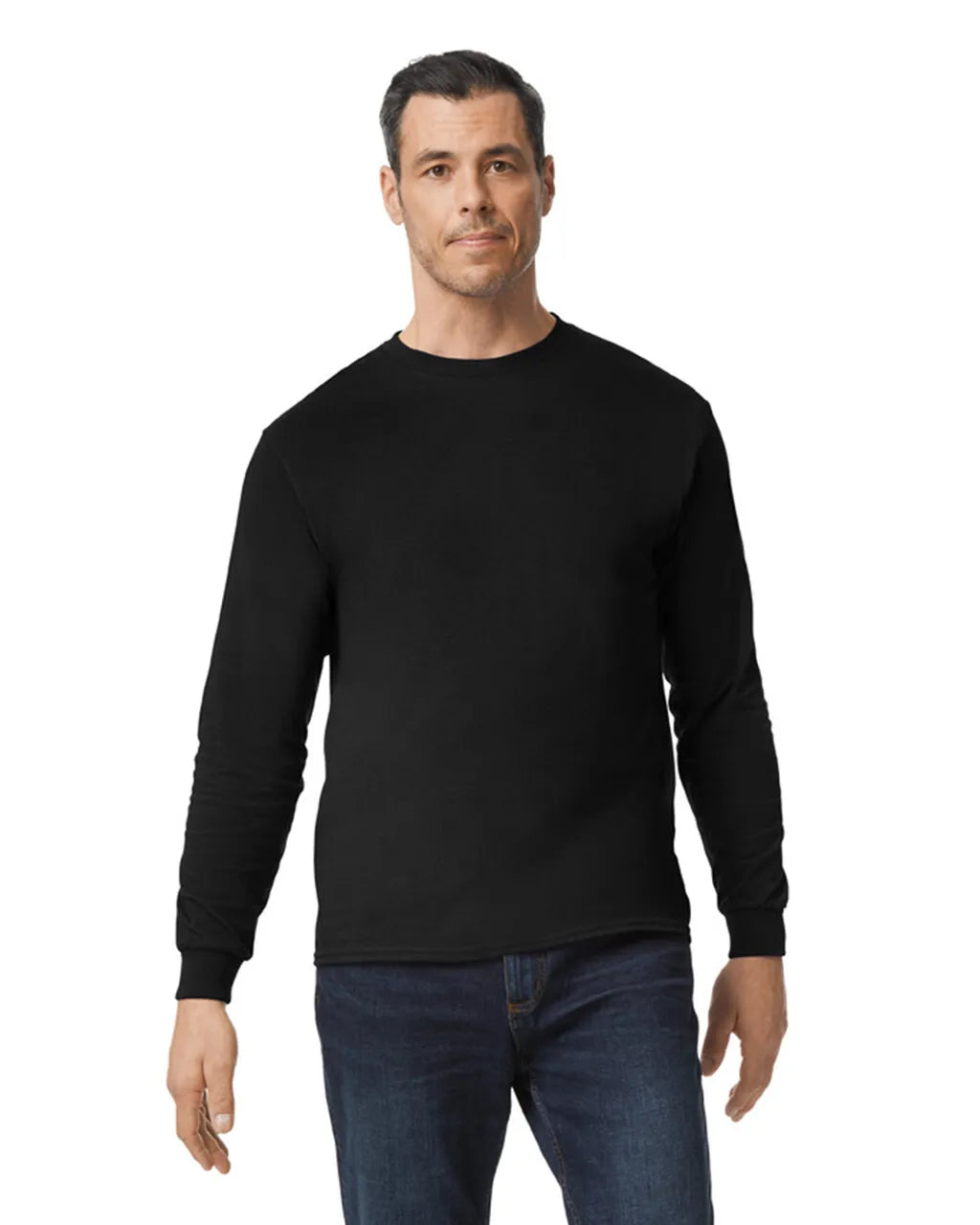 Gildan 5400 Long Sleeve Cotton Fabric - Black, Classic Fit, Rib Cuffs (1 Piece)