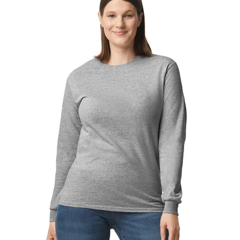 Gildan 5400 Long Sleeve Cotton Fabric - Sport Grey, Classic Fit, Rib Cuffs (1 Piece)