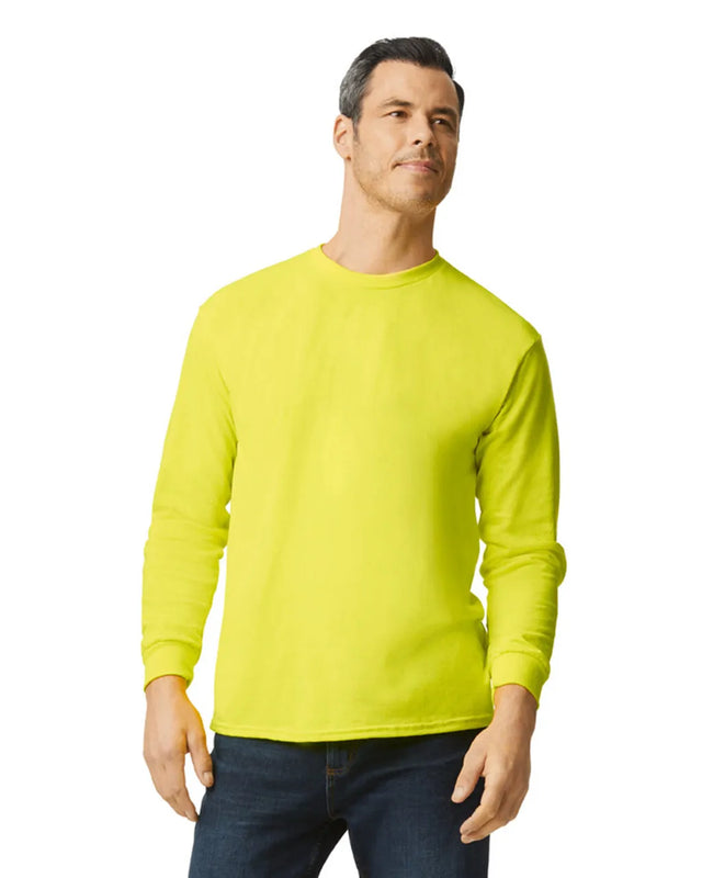 Gildan 5400 Long Sleeve Cotton Fabric - Safety Green, Classic Fit, Rib Cuffs (1 Unit)