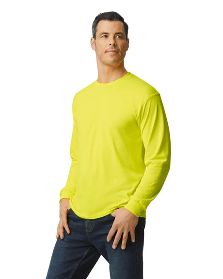 Gildan 5400 Long Sleeve Cotton Fabric - Safety Green, Classic Fit, Rib Cuffs (1 Unit)