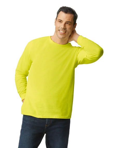 Gildan 5400 Long Sleeve Cotton Fabric - Safety Green, Classic Fit, Rib Cuffs (1 Unit)