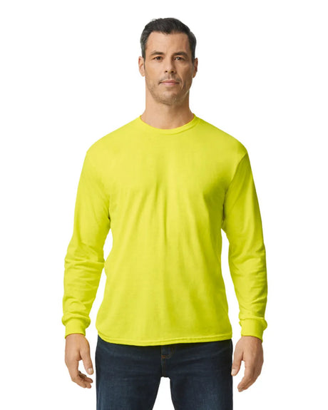 Gildan 5400 Long Sleeve Cotton Fabric - Safety Green, Classic Fit, Rib Cuffs (1 Unit)