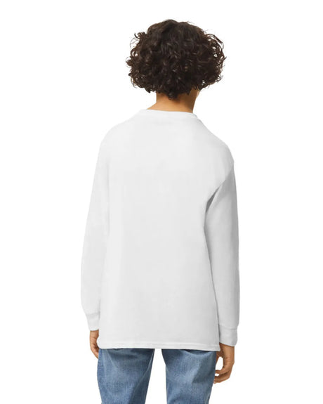 Gildan 5400B Youth Long Sleeve Cotton Fabric - White, Classic Fit, Long Sleeve (1 Piece)