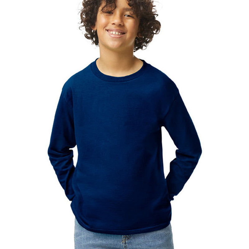 Gildan 5400B Youth Long Sleeve Cotton Fabric - Navy, Long Sleeve, Classic Fit (1 Piece)