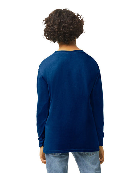 Gildan 5400B Youth Long Sleeve Cotton Fabric - Navy, Long Sleeve, Classic Fit (1 Piece)