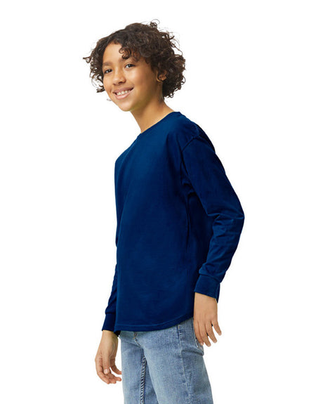 Gildan 5400B Youth Long Sleeve Cotton Fabric - Navy, Long Sleeve, Classic Fit (1 Piece)