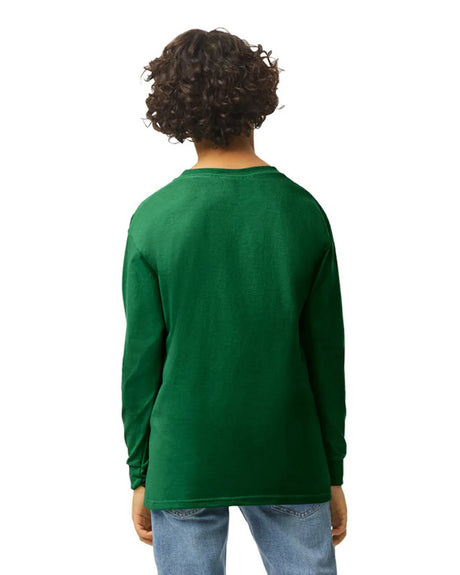 Gildan 5400B Youth Long Sleeve Cotton Fabric - Forest Green, Long Sleeve, Classic Fit (1 Shirt)