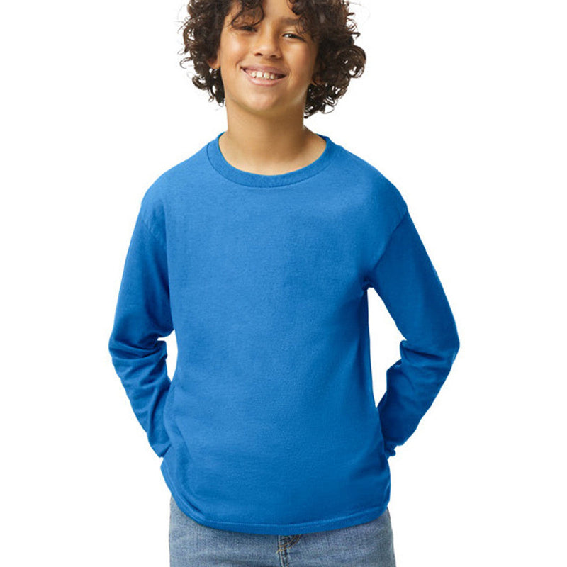 Gildan 5400B Youth Long Sleeve Cotton Fabric - Royal, Classic Fit, Long Sleeve (1 Piece)