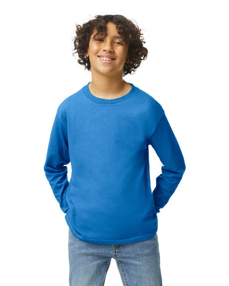 Gildan 5400B Youth Long Sleeve Cotton Fabric - Royal, Classic Fit, Long Sleeve (1 Piece)