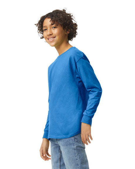 Gildan 5400B Youth Long Sleeve Cotton Fabric - Royal, Classic Fit, Long Sleeve (1 Piece)